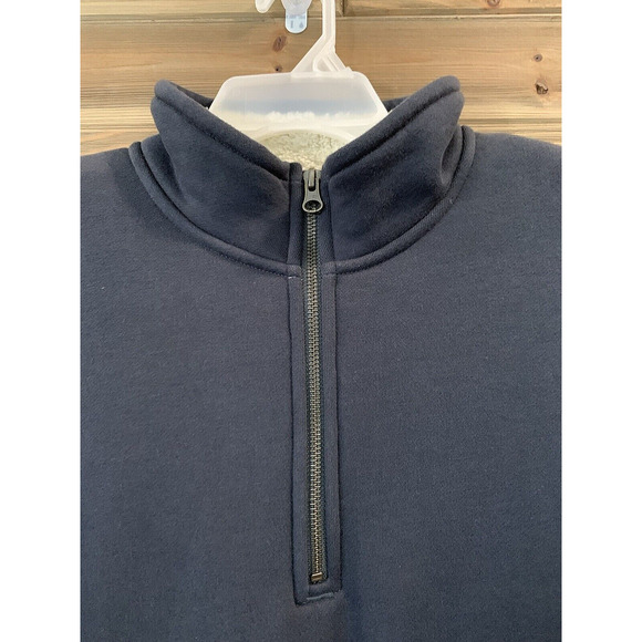 EDDIE BAUER 1/4 Zip Fleece Lined Pullover Sweatshirt Jacket Gray Men's Sz L Tall - Picture 3 of 14